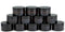 Vivaplex 12 Amber Round Glass Jars, 15 ml with Inner Liners and Black Lids