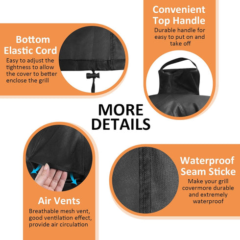Waterproof Cover for Large Big Green Egg, Ceramic Grill Cover Outdoor Grill Cover, Weather Resistant BBQ Grill