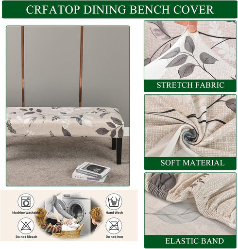 Room,A19 CRFATOP Dining Bench Cover Printed Seat Cushion Slipcovers Stretch Upholstered Slipcover Removable Washable