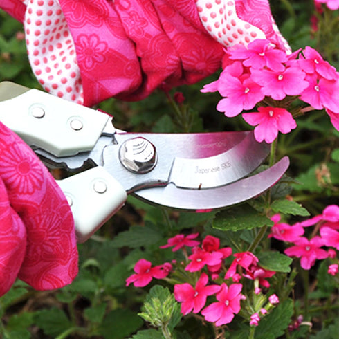 Worth Garden 8" Bypass Pruning Shears, SK5 Steel Blade, Reinforced Nylon Handle with Ergonomic Grip, Gardening Clippers