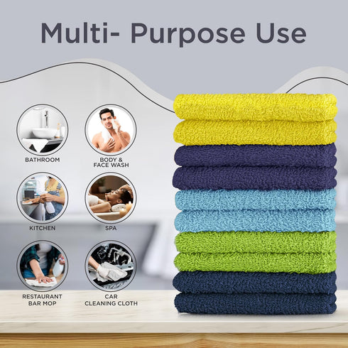 20 Pack 100% 12 12 inch Set 3 (20 Pack) DecorRack Cotton Wash Cloth, Luxurious Soft, x Ultra Absorbent, Machine