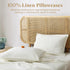 S VICTORY SYMBOL 100% Organic Linen Pillowcases, 1 Pair 20"x30", French Natural Flax Soft Basic Washed Creamy-White