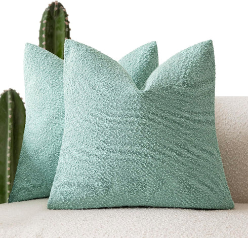 Foindtower Pack of 2, Decorative Textured Boucle Throw Pillow Covers Neutral Accent
