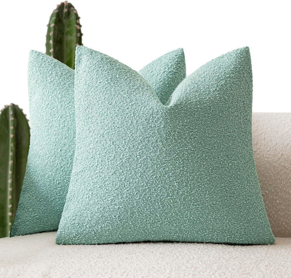 Foindtower Pack of 2, Decorative Textured Boucle Throw Pillow Covers Neutral Accent
