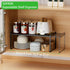 Expandable Heavy Duty Cabinet Storage Shelf, Stackable Organizer Rack for Kitchen, Bathroom, Countertop, Black