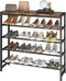 Homeiju 5-Tier Shoe Rack, Shoe Storage Shelf with MDF Top Board, Shoe
