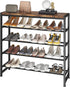 Homeiju 5-Tier Shoe Rack, Shoe Storage Shelf with MDF Top Board, Shoe