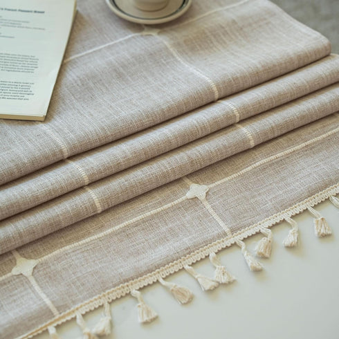 LAVSHOME (63" 19.7" Modern Coffee Table Cloth with Storage Pockets on Both Side,Farmhouse Coffee Table Cover Rectangle