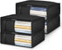 MISSLO 4 Pack Bed Sheet Organizers and Storage for Queen/King Size Sheets, Pillow Cases, Towels, Clothes with Clear
