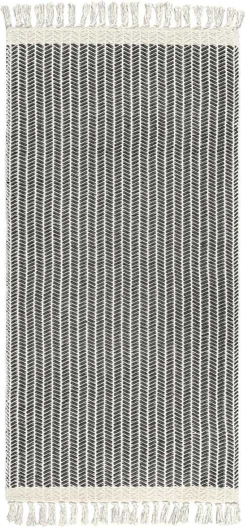 2x4.3 Lahome Belle Boho Kitchen Runner, Bathroom Runner Rug Lightweight Entryway Rug Woven Cotton Throw Mat