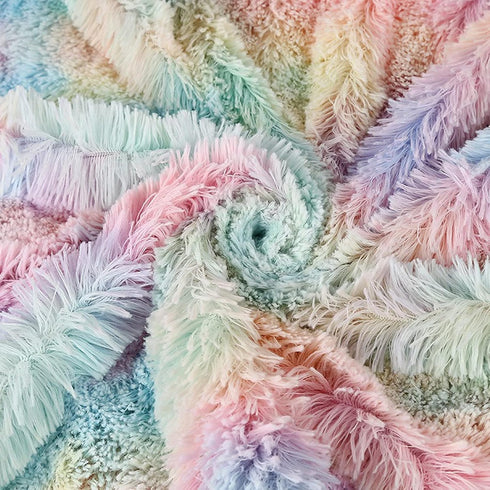 Soft Faux Fur Throw Pillow Covers, Pack of 2 Peach Blush Plush Tie Dye Pink Cushion Cases for Sofa