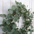 idyllic Eucalyptus Leaves Wreath, 22 Inches Round Green Metal Polyester Fabric Paper for Front Door Decor