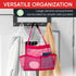 Masirs Mesh Shower Caddy Bag, Large Collapsible Portable Bathroom Organizer for Travel, Gym, & Dorm - 9 Pocket (Pink)