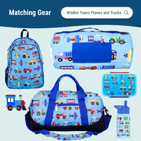 Set 3 Wildkin Nesting Food Containers for Kids Stackable, Airtight & Dishwasher Safe - of - Trains, Planes & Trucks