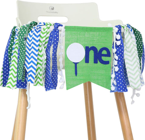 Golf High Chair Banner for 1st Birthday, First Birthday Decoration for Baby's Party, Photo Props