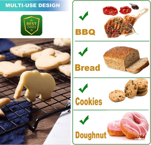 Cooling Racks, Non-Stick Stainless Steel Baking Rack Tray, 2 Pack 11.02 Inch Cake Cooling Wire for Biscuit, Pizza