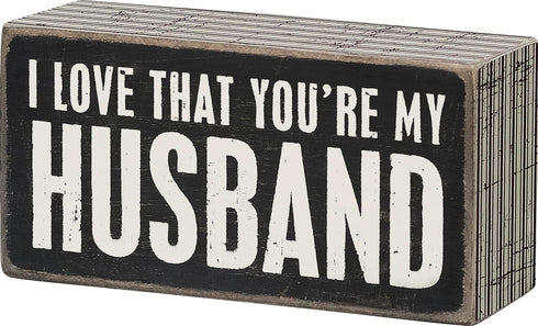 Primitives by Kathy Pinstripe Trimmed Box Sign, 5" x 2.50", Black/White