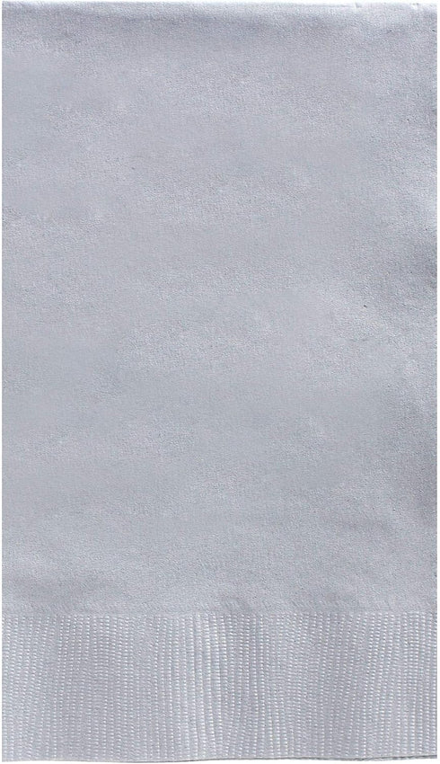 Silver 2-Ply Guest Towels - 8" x 4" (Pack Of 40) -