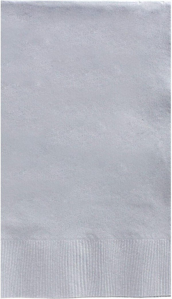 Silver 2-Ply Guest Towels - 8" x 4" (Pack Of 40) -