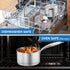 P&P CHEF 2 Quart Saucepan with Lid, Tri-Ply Stainless Steel Pot, Small Induction Cookware for Boiling, Stewing,
