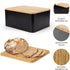 Countertop ZICOTO Beautiful Bread Box With Wooden Lid For Your Kitchen - Spacious Container Perfectly Stores Your