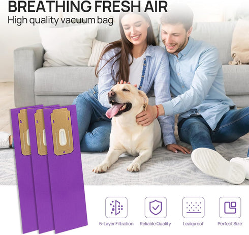 Type CC HEPA Upright Vacuum Cleaner Bags Replace Part AK1CC6H for Oreck Elevate Models, 12 Pack