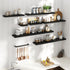 16 Inch Set 2, 8"D Floating Shelves for Wall of Wood Grain Bathroom Shelves with Invisible Brackets, Easy Install
