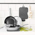 GROBRO7 5Pack Pocket Pot Holders, Cotton Heat Resistant Potholder, Machine Washable Oven Mitts, Grey