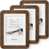 Fun Memories 5x7 Picture Frame 3 Pack, USA-Sourced Walnut Wood Photo Frames