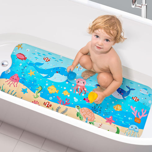 Vannokor Baby Bath Mat for Tub Non Slip Kids, 40 X 16