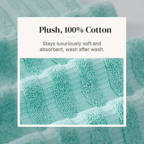 6-Piece 100% Set 2 2 2 Modern Threads Natural Vine Cotton Towel Yarn Dyed Jacquard Includes Bath Towels, Hand Towels