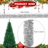 DECORA 33 Feet Silver Tinsel Garland, Metallic Hanging Tinsel for Christmas Tree Home and Party Decoration