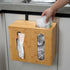 2 1 Trash Bag Dispenser & Grocery Bag Organizer, in Bamboo Garbage Bags Storage Box for Cabinet Door, Under Sink