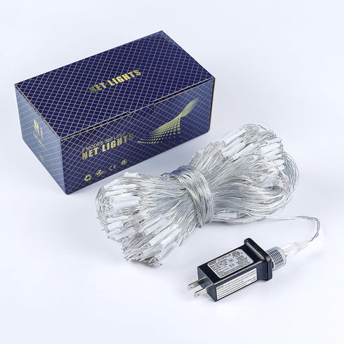 360LED Bulbs, 8 (13 5 HEYFUNi Net Mesh String Lights, Red Light Lighting Modes, for Indoor Outdoor, Curtain, Christmas