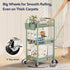 3 YASONIC Tier Rolling Cart Metal Utility Storage Carts with Wheels, Craft Carts Organizer with Hanging Cups, Hooks