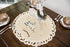 Linens, Art and Things Embroidered Rustic Beige Christmas Winter Snow Scene Round Doily, 24 Inch Round