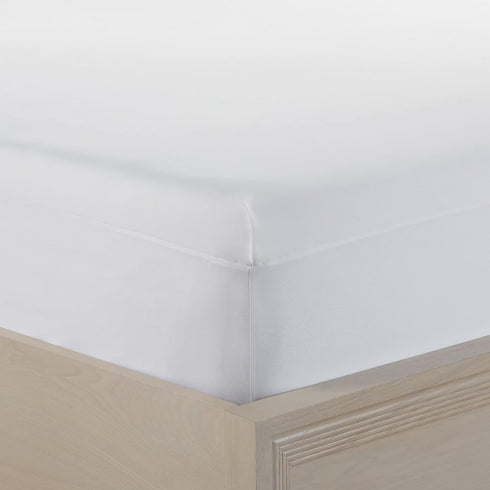 Serta Power Chill Queen Size Waterproof Mattress Cover, Soft Cooling Protector, 15" Deep Pocket, White