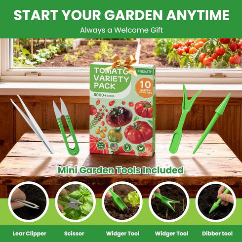 10 Pack Pack -5000+ Heirloom Tomato Seeds Variety Non-GMO Garden Seeds for Planting Outdoors & Indoor Home Gardening