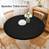 60 Inch eeivs Black Round Fitted Tablecloth Spandex Stretchable End Table Cover with Elastic Edge Cloth Table Topper