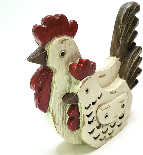 Generic Rustic Chicken Pair Tabletop Decor Figurine