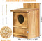 9" 14.5") Screech Owl House, Owl Bird Box Large Handmade Wooden Circular Opening Screech Box for Outside with Mounting