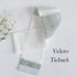 Central Park Sage White Stripe French Door Curtain Panels, 50"x72"x2 Boucle Linen Texture Sheer Drapes with Tieback