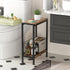 Narrow Side Table, Skinny End Tables with Magazine Holder, Small Sofa Table for Small Spaces, Space-Saving Design, Slim