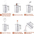 French Press Coffee Maker, Single Serve 1 Cup Small Stainless Steel Thermal Double Walled, 350ML/12OZ