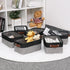 HNZIGE Small Storage Baskets Fabric Bins (6-Pack) for Organizing Clothes, Toys, Books, Gifts (Black & Gray, 11.8" x