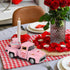 Hooqict Pink Valentines Day Mini Metal Truck with Flower Basket Romantic Love Heart Truck for Valentine's Day Gifts