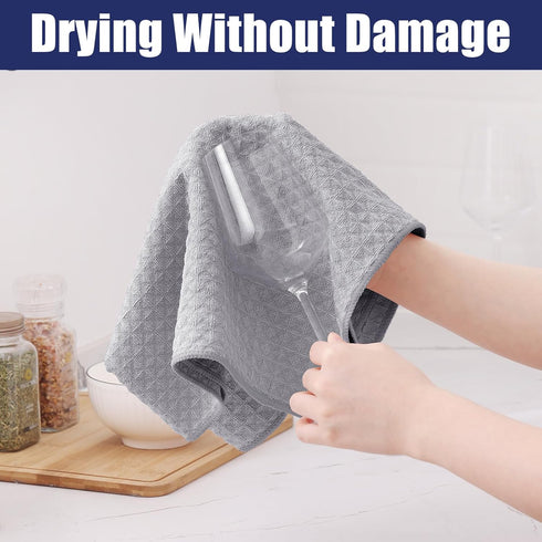 Set, 16 28 Inch 12 12 Inch 12 Pack, Homaxy Microfiber Waffle Weave Kitchen Towels x and x Ultra Absorbent and Solid