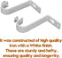 4 Pack Ceiling Curtain Rod Bracket, Heavy Duty Single Curtain Rod Holders for 1 Inch Drapery, Living Room Bedroom, White