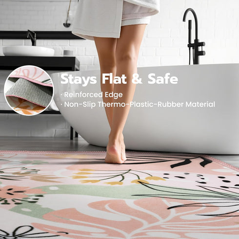 2x3 Joiedomi Door Mat Indoor Entrance Machine Washable Art Floral Small Rugs for Entryway Non-Slip Rubber Backing Bath
