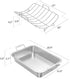 Skyflame Roasting Pan with Rack - Stainless Steel Rectangular Barbecue Bakeware with Nonstick U-Rack for Indoor/Outdoor